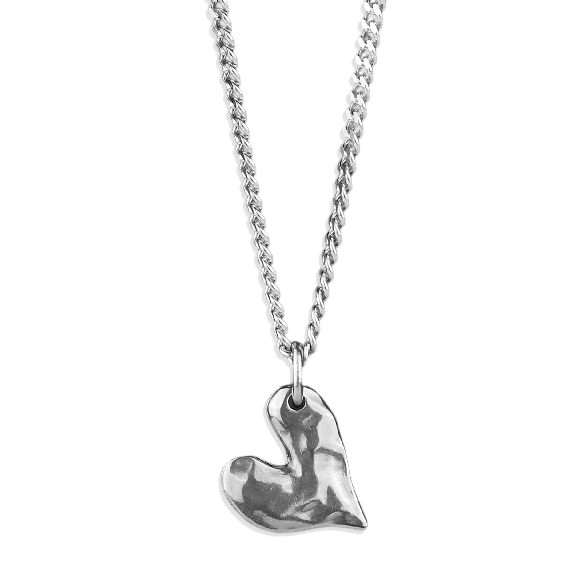 Bruised Heart Necklace - Silver