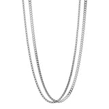 Duo Chain Necklace - Box x Cuban - Silver