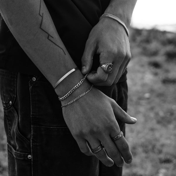 Figaro Chain Bracelet - Black 3mm