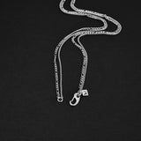 Duo Chain Necklace - Figaro x Box - Silver