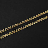 Duo Chain Necklace - Figaro x Box - Gold