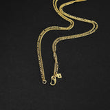 Duo Chain Necklace - Cuban x Figaro - Gold