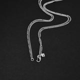 Duo Chain Necklace - Cuban x Figaro - Silver