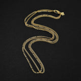 Duo Chain Necklace - Cuban x Figaro - Gold