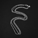 Duo Chain Necklace - Cuban x Figaro - Silver
