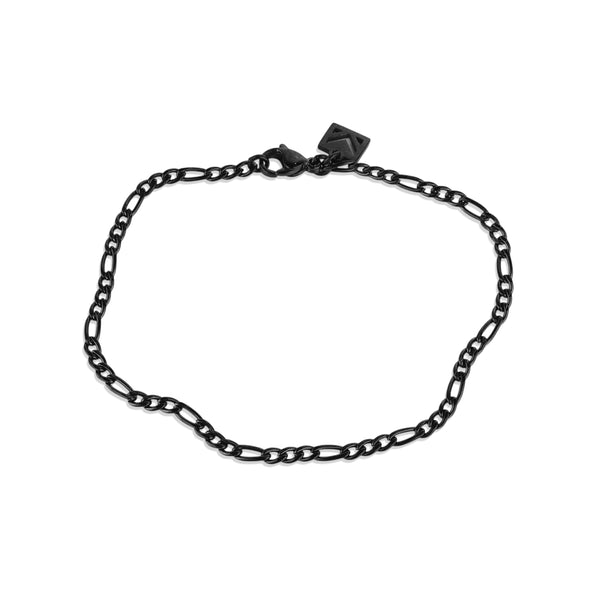 Figaro Chain Bracelet - Black 3mm