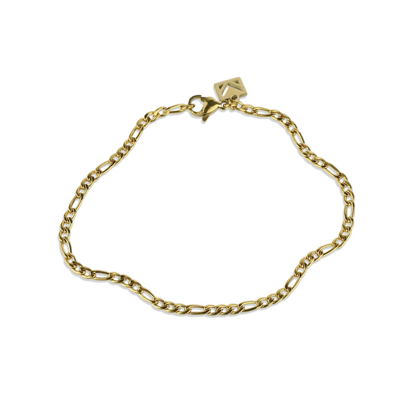 Figaro Chain Bracelet - Gold 3mm