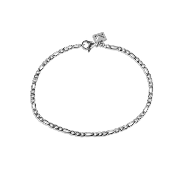 Figaro Chain Bracelet - Silver 3mm