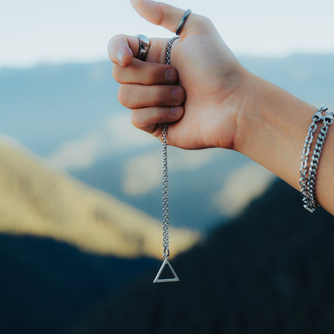 Nomad Triangle Necklace - Silver