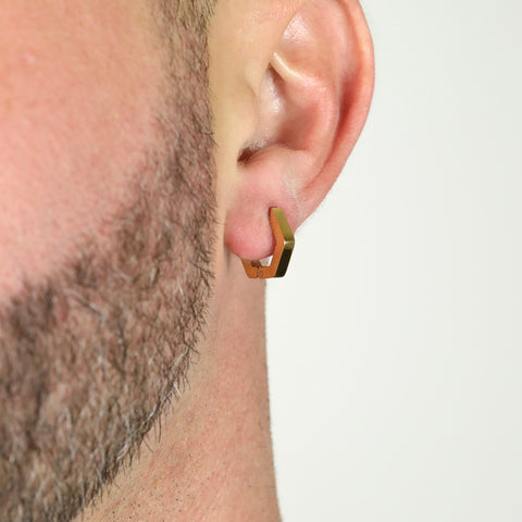 Hex Hoop Earring - Gold