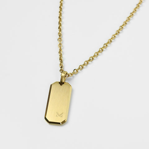 Glyph Tag Necklace - Gold