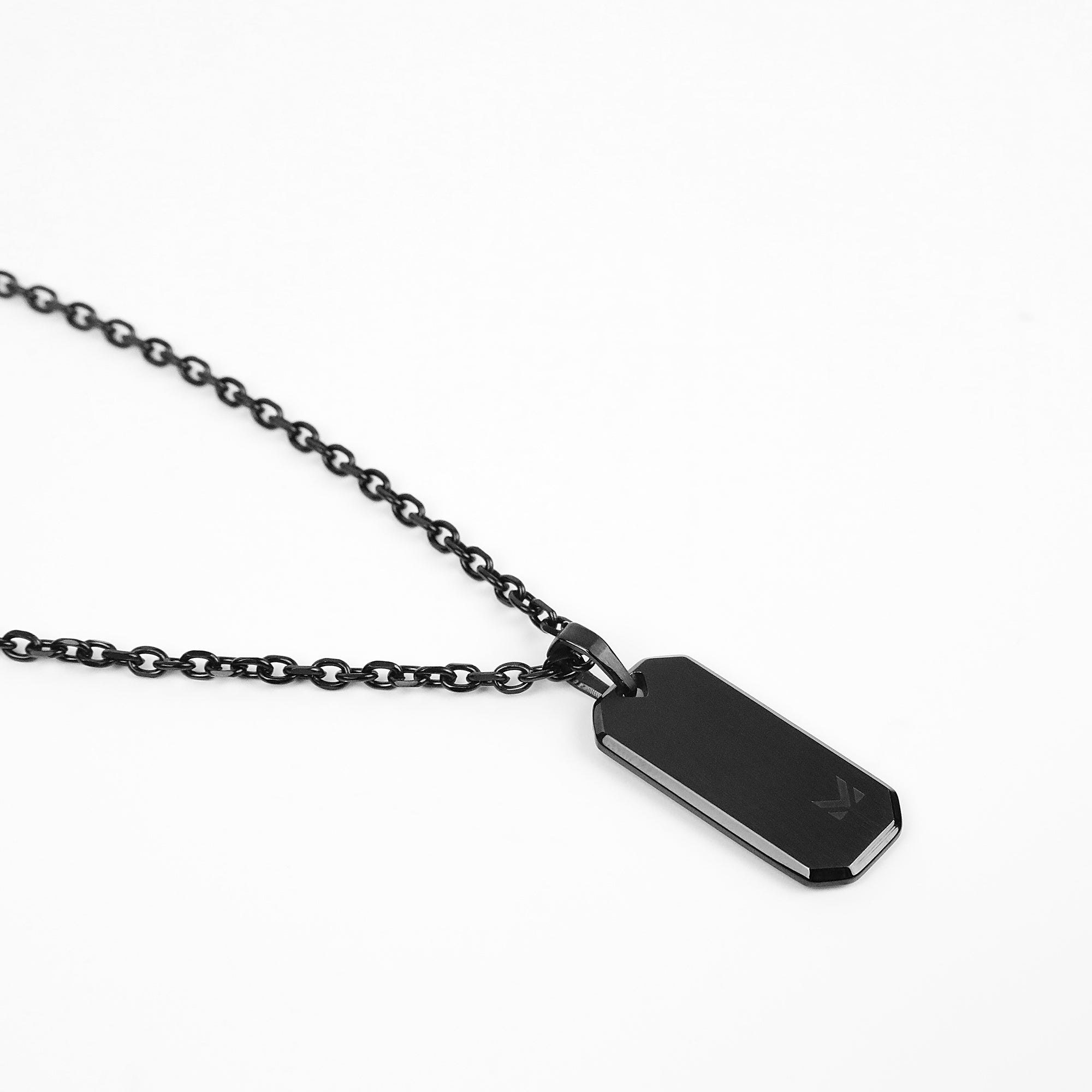 Glyph Tag Necklace - Black