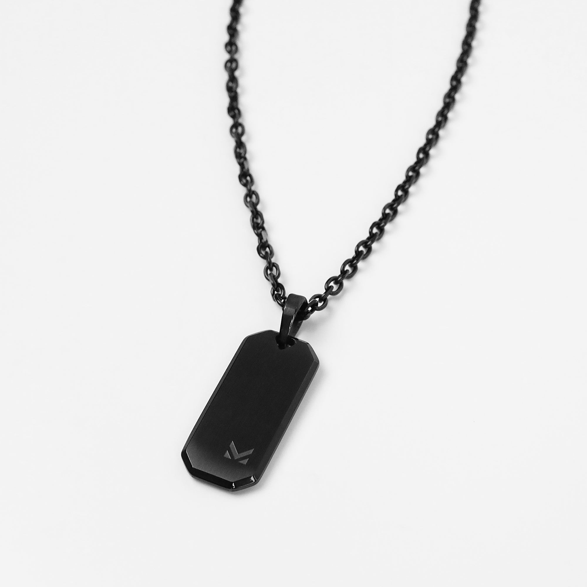 Glyph Tag Necklace - Black