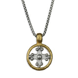 Greek Cross Necklace - Silver x Gold