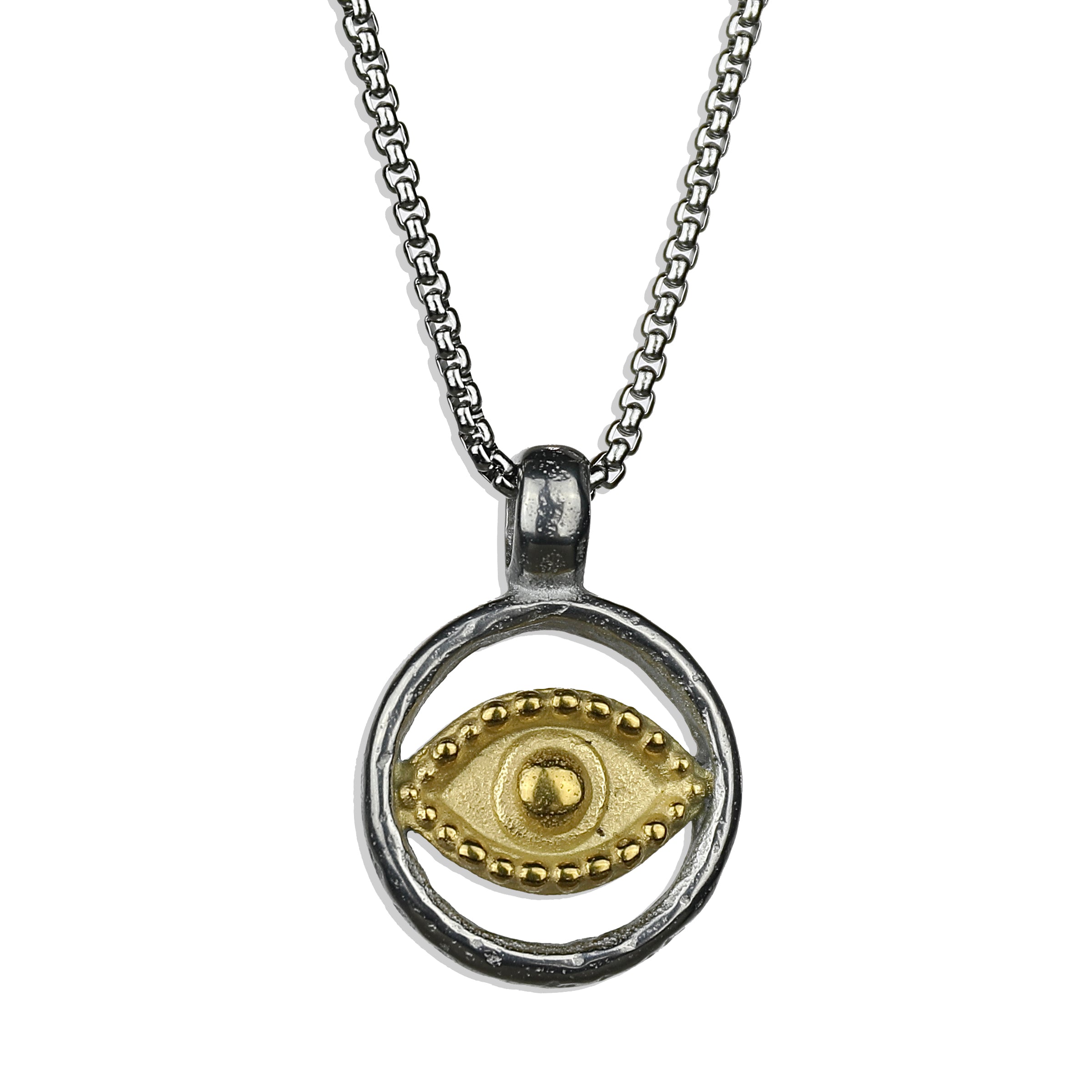 Evil Eye Necklace - Silver x Gold