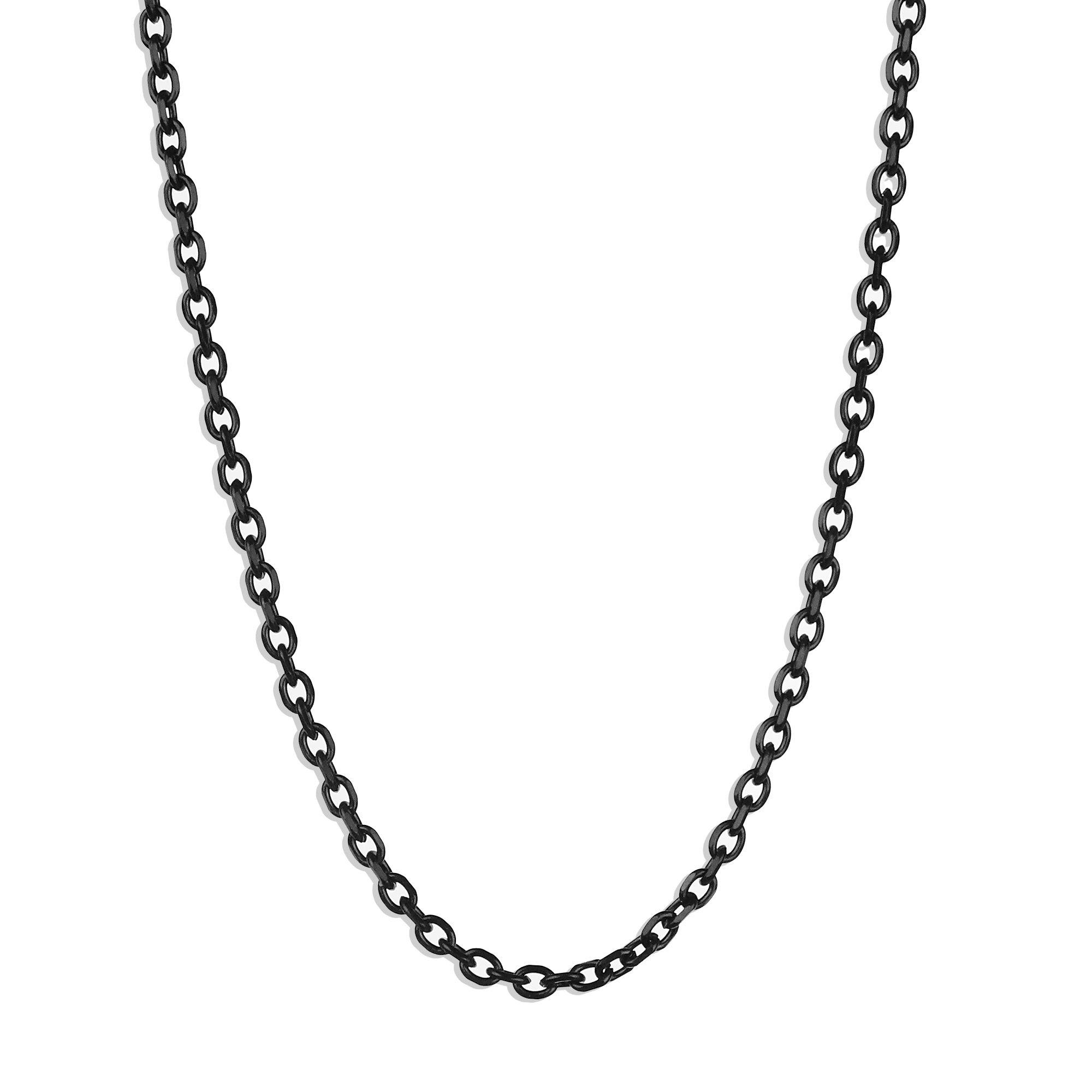 Modern Cable Chain Necklace - Black 3mm