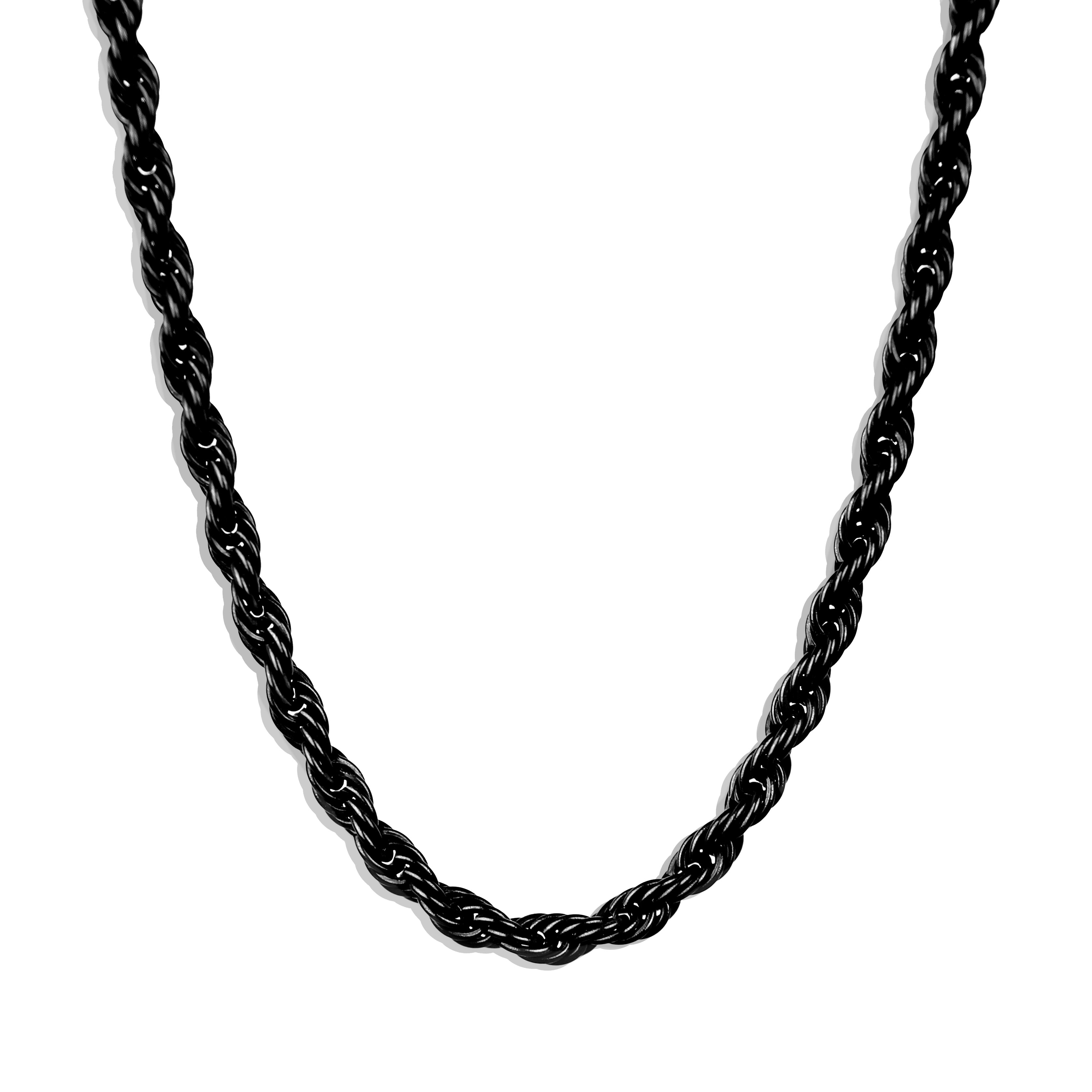 Rope Chain Necklace - Black 4mm