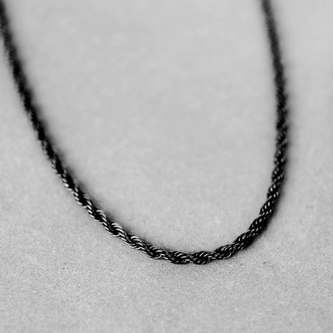 Rope Chain Necklace - Black 4mm