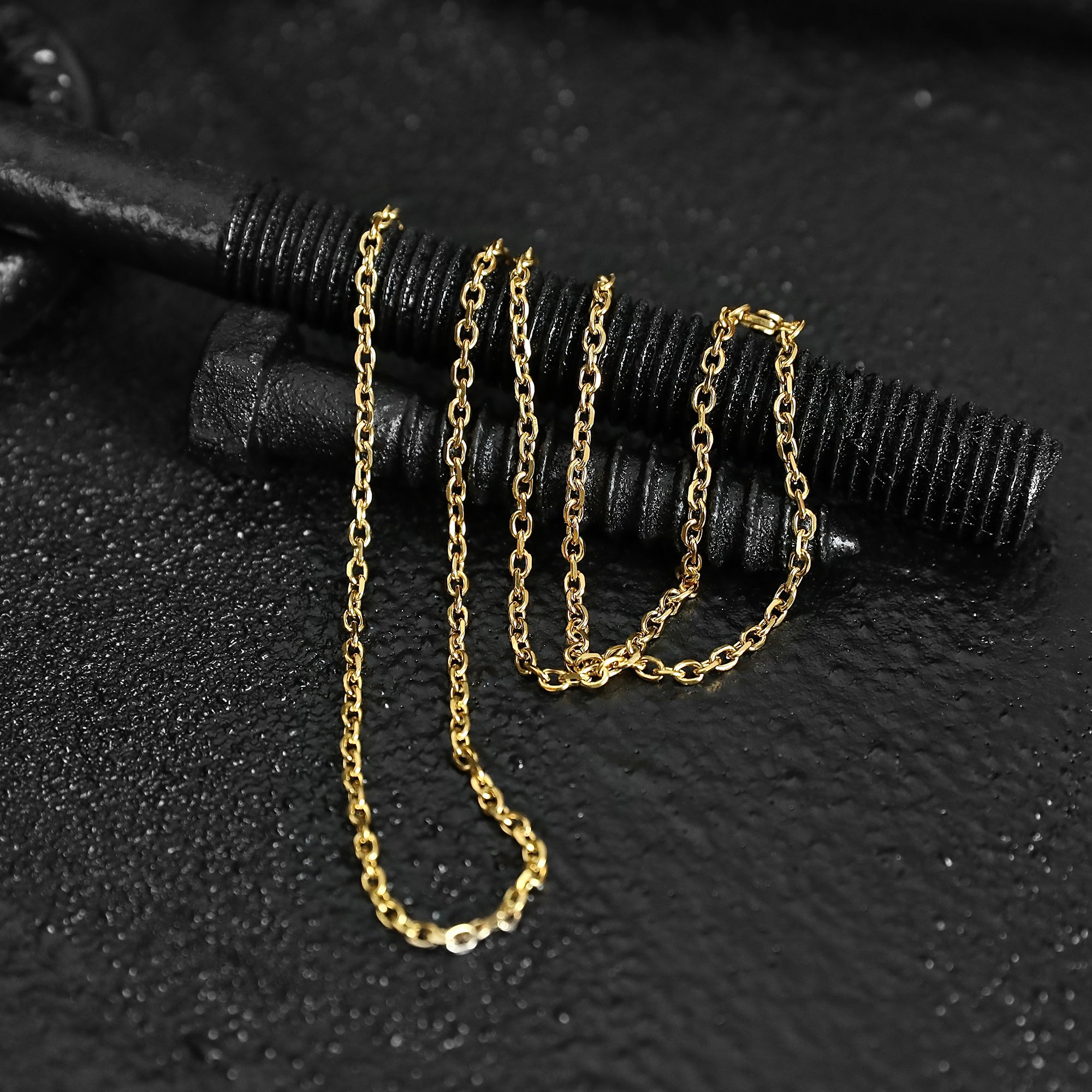 Modern Cable Chain Necklace - Gold 3mm
