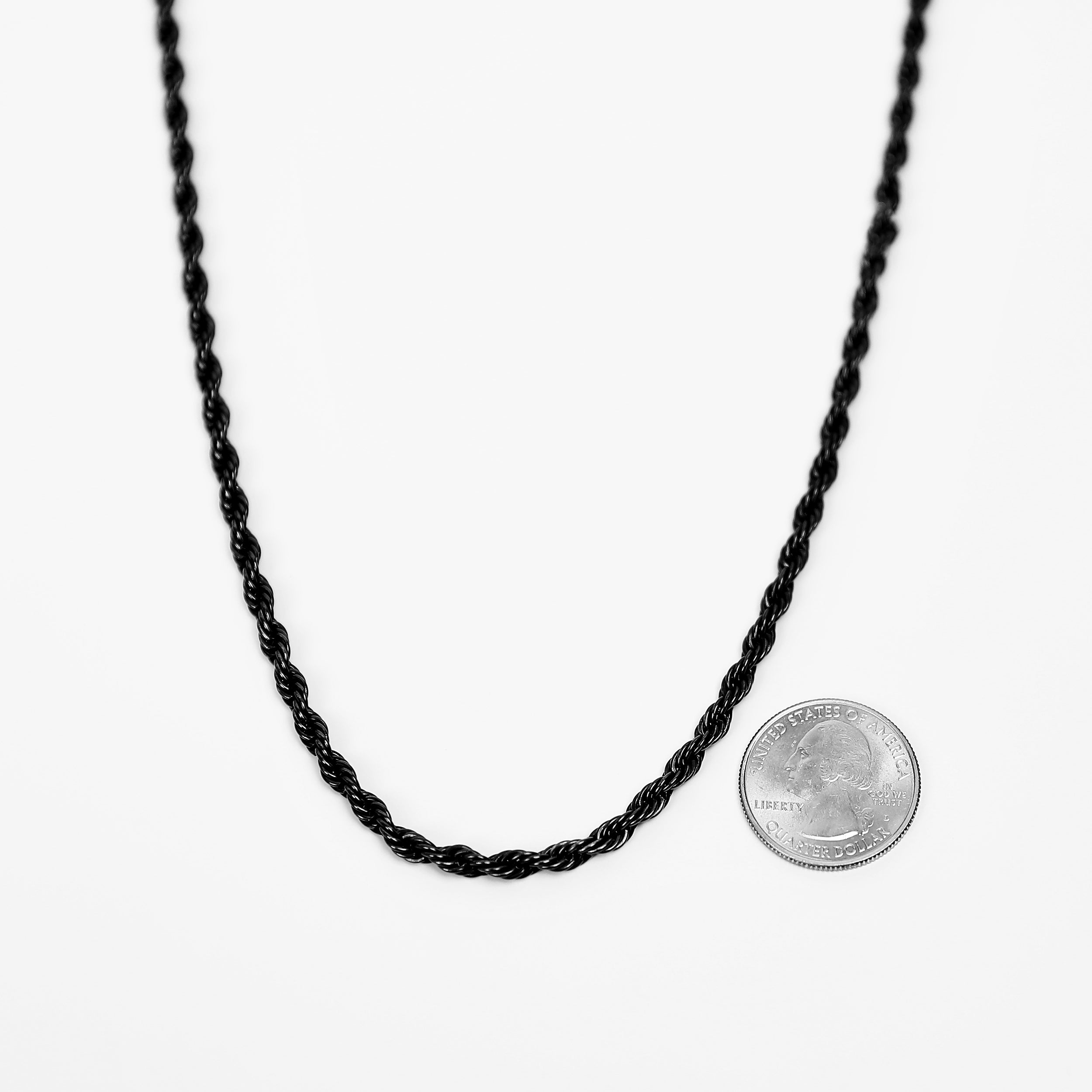 Rope Chain Necklace - Black 4mm