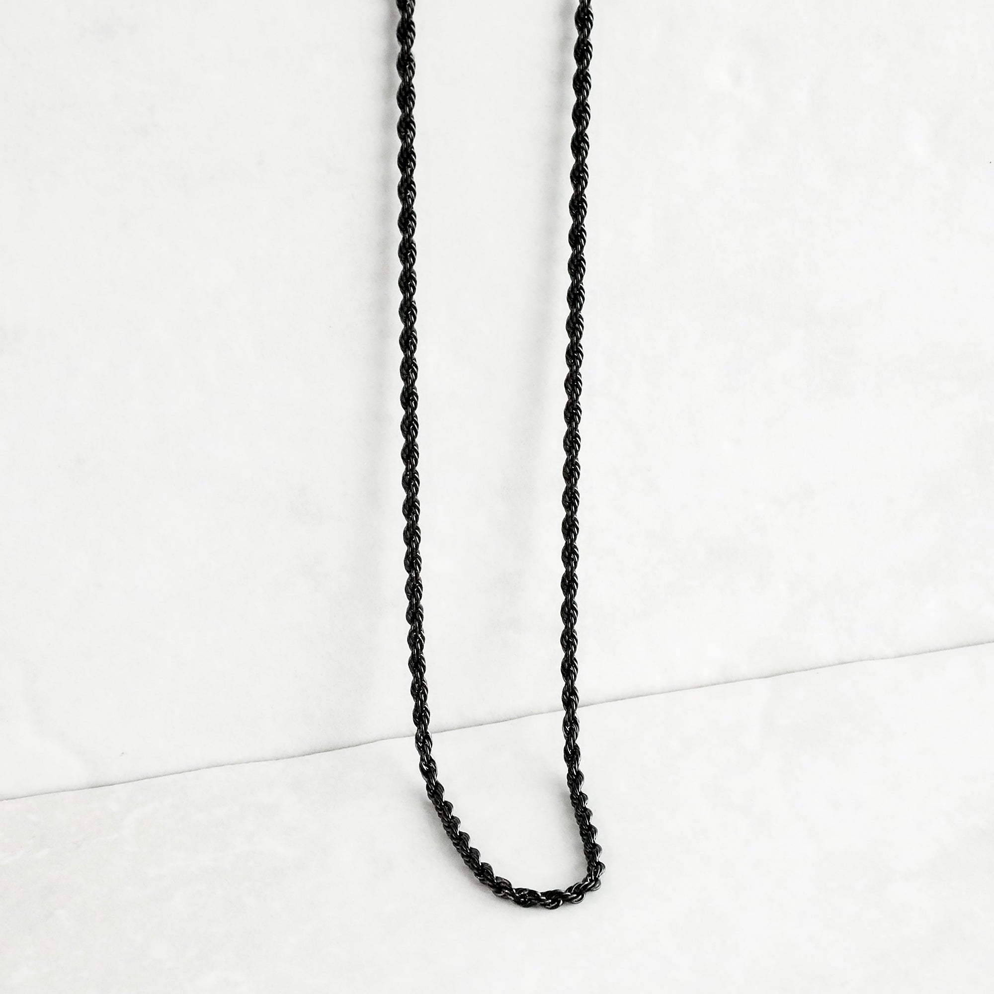 Rope Chain Necklace - Black 2.5mm