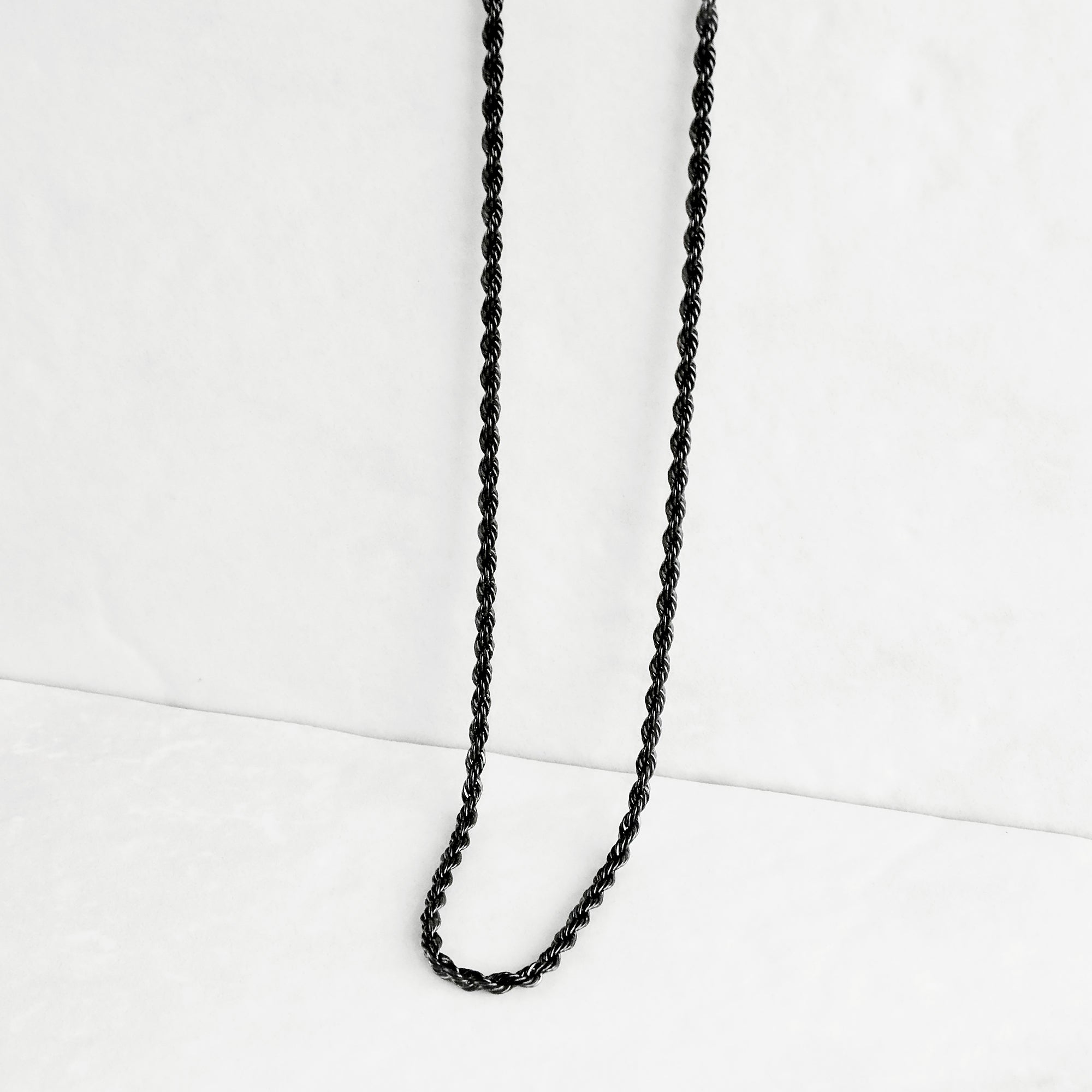 Rope Chain Necklace - Black 2.5mm