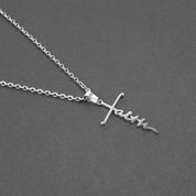 Faith Cross Necklace - Silver