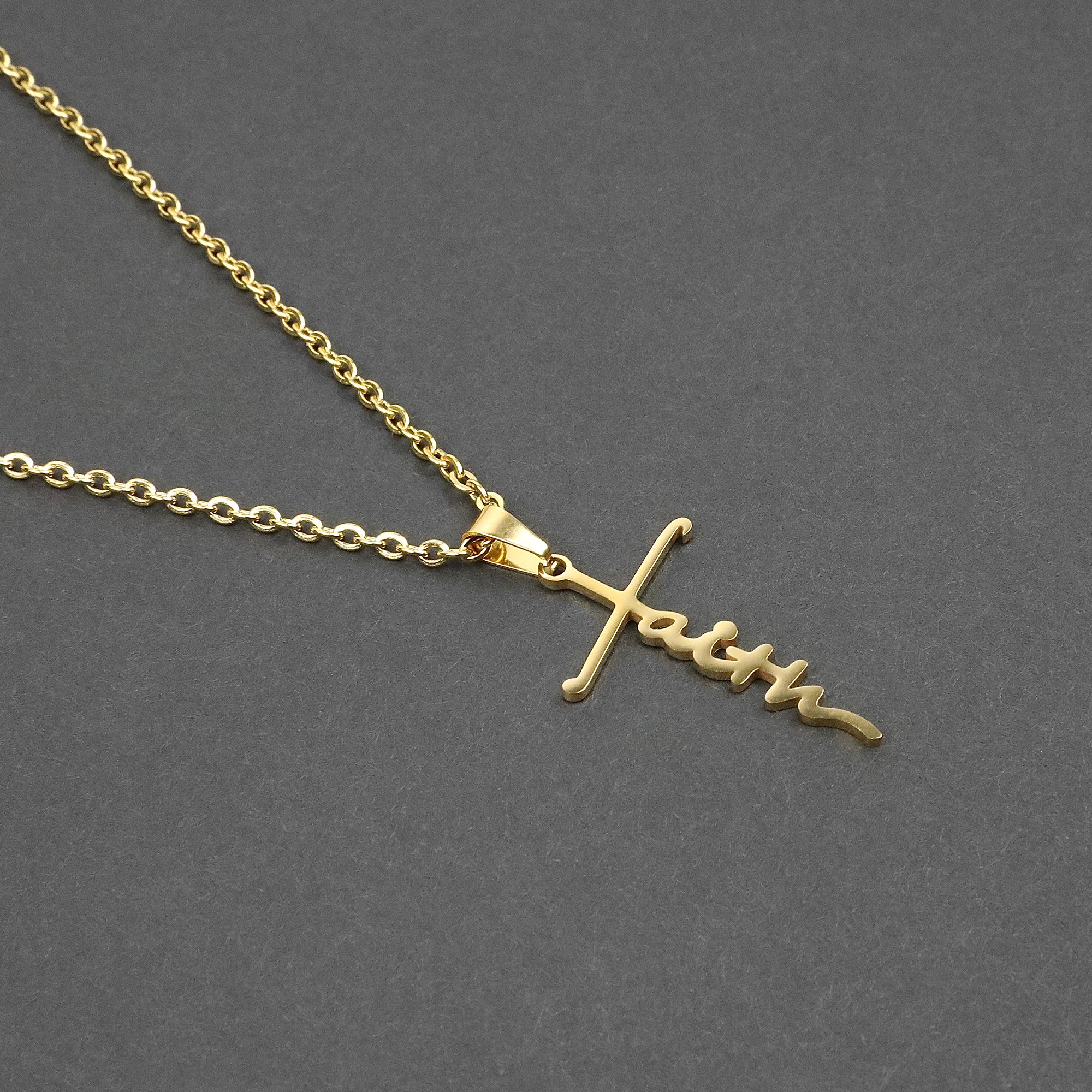 Faith Cross Necklace - Gold