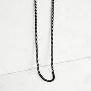 Curb Chain Necklace - Black 3mm