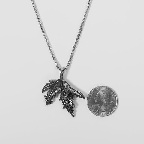 Maple Leaf Necklace - Silver
