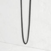 Curb Chain Necklace - Black 3mm