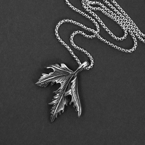 Maple Leaf Necklace - Silver
