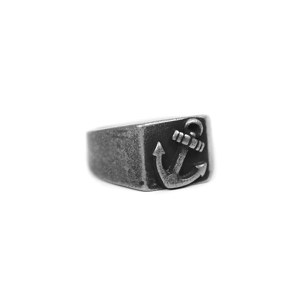 Anchor Ring - Aged Silver