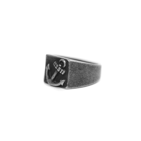 Anchor Ring - Aged Silver