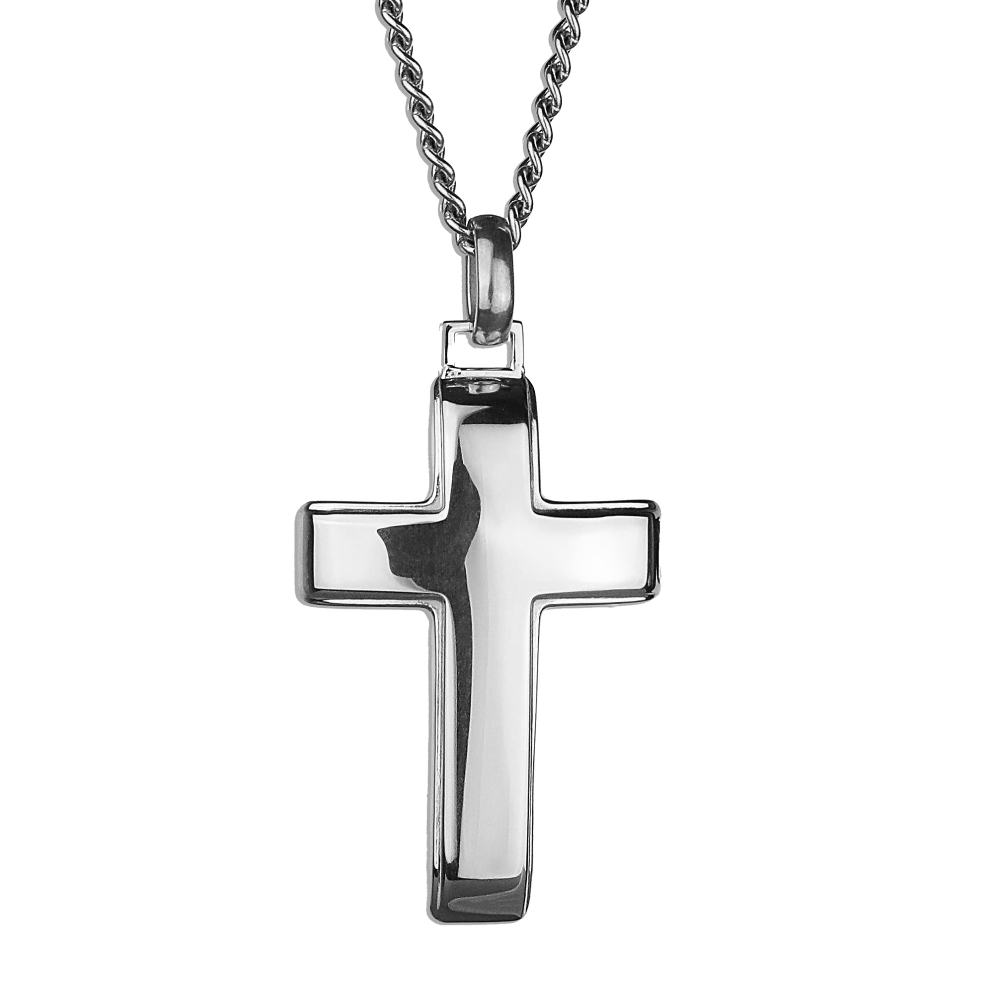 Sleek Cross Necklace - Silver