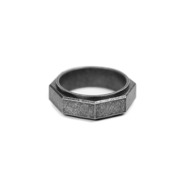 Octagon Band - Aged Silver