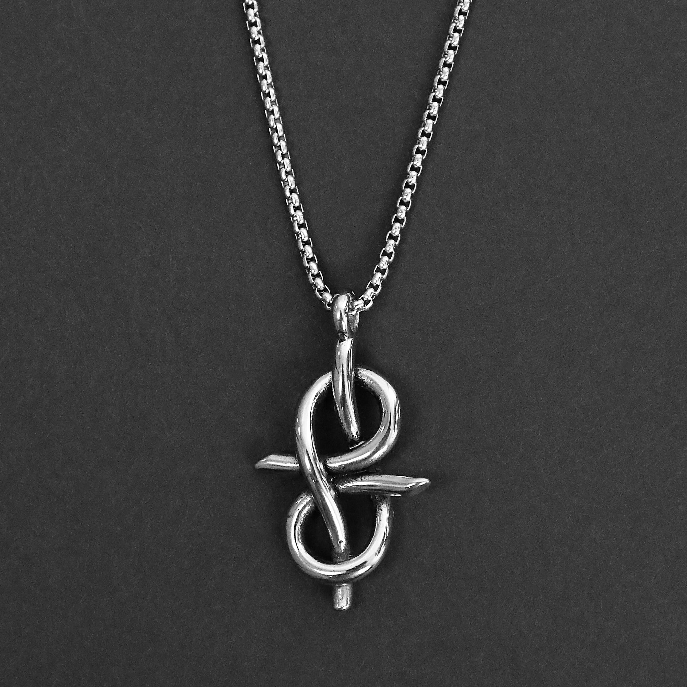 Nail Cross Necklace - Silver