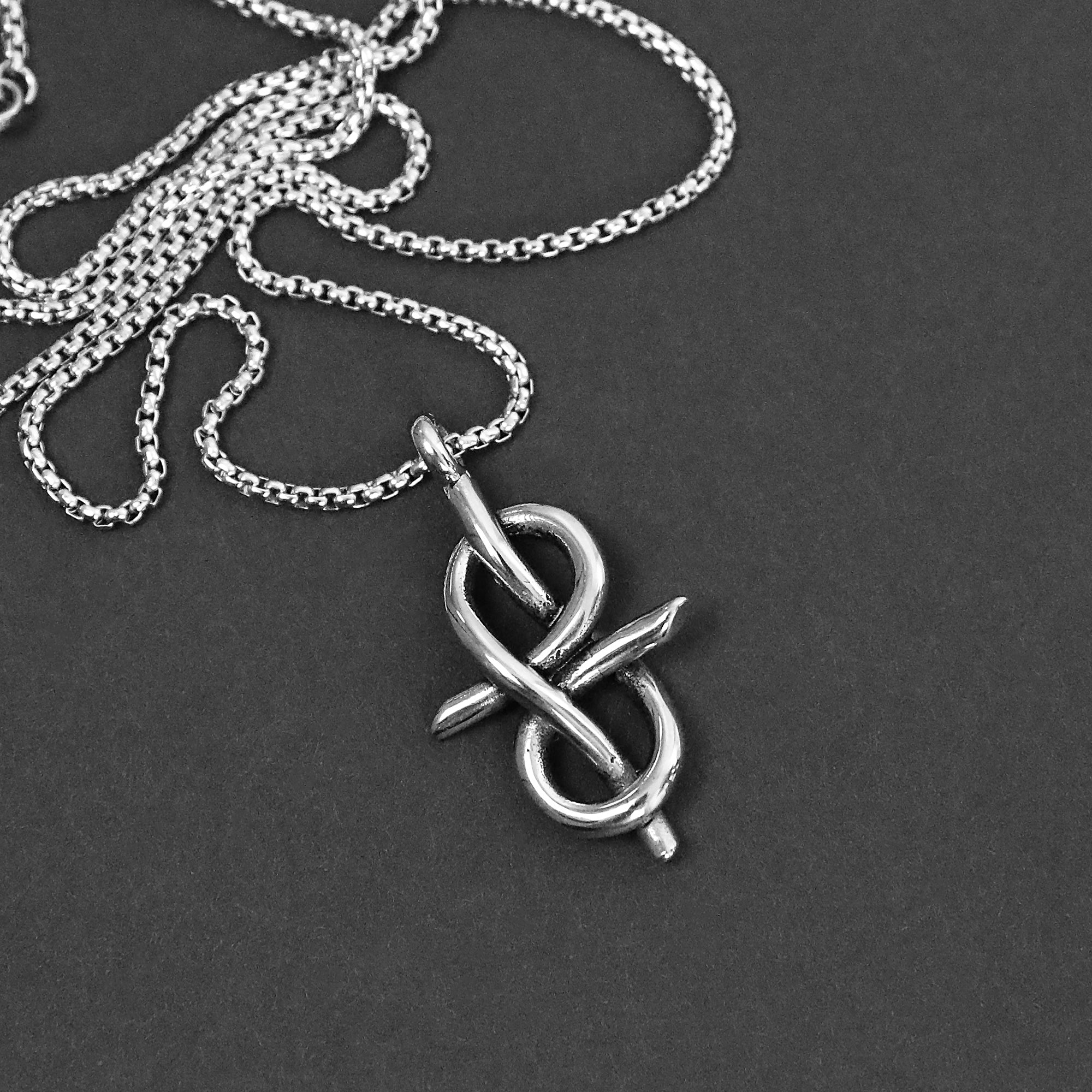 Nail Cross Necklace - Silver