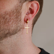 Large Cross Earring - Gold