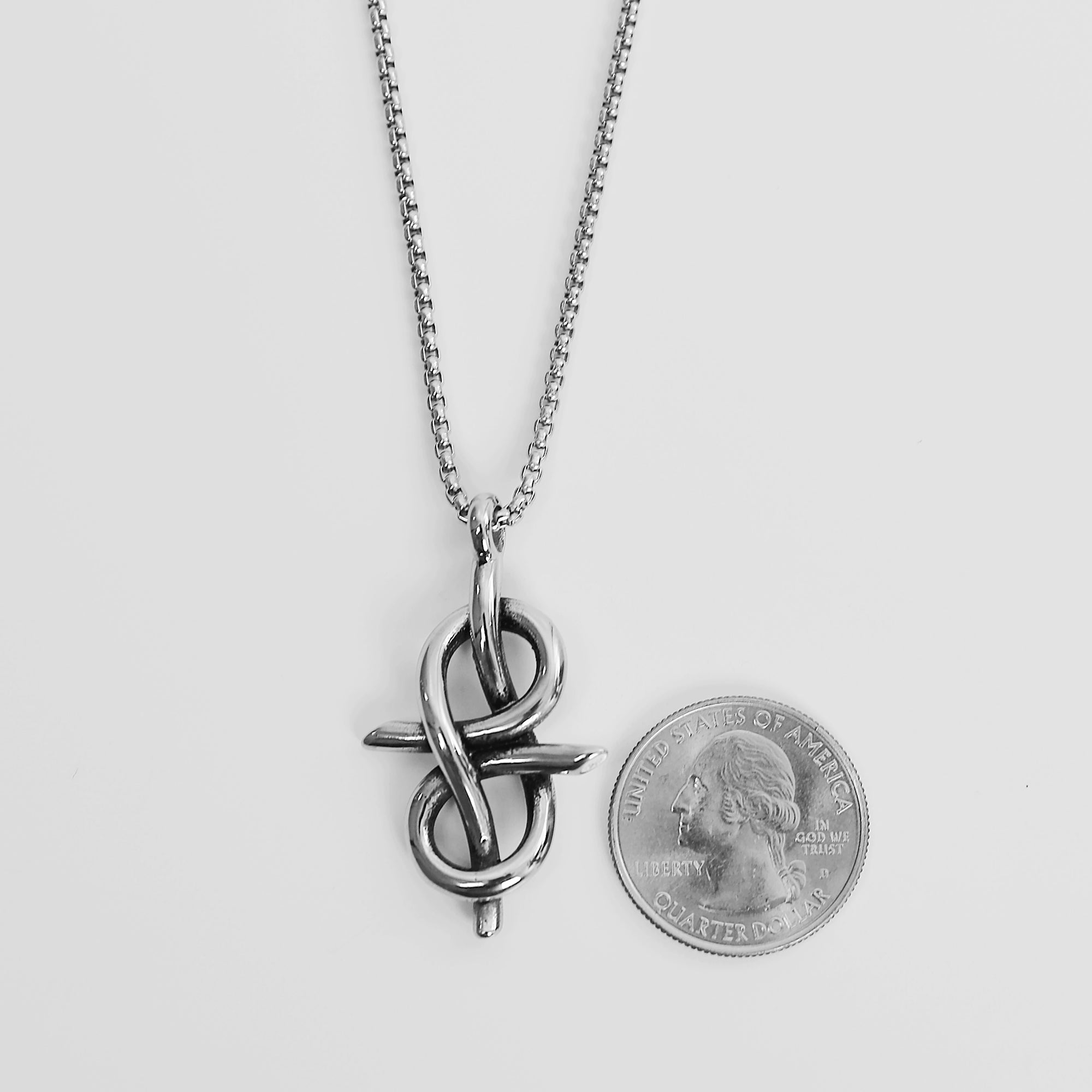 Nail Cross Necklace - Silver