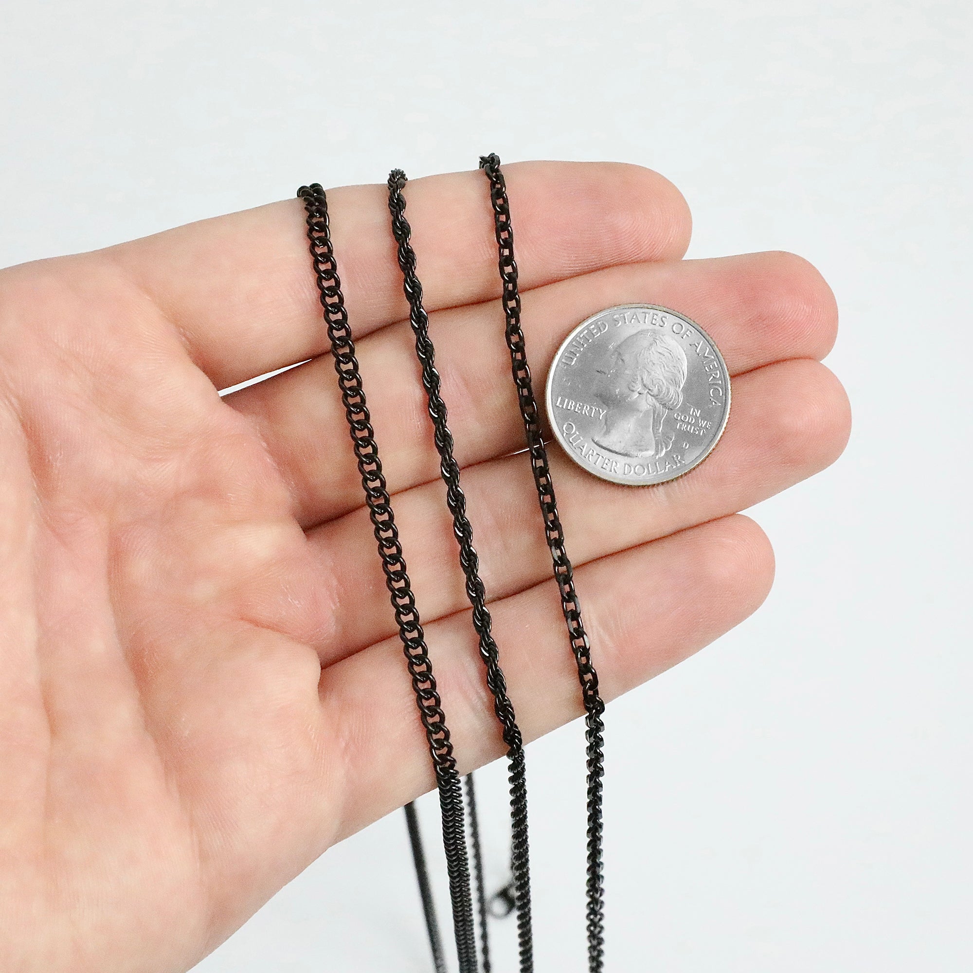 Modern Cable Chain Necklace - Black 3mm