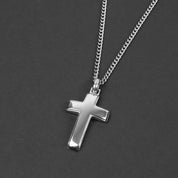 Sleek Cross Necklace - Silver
