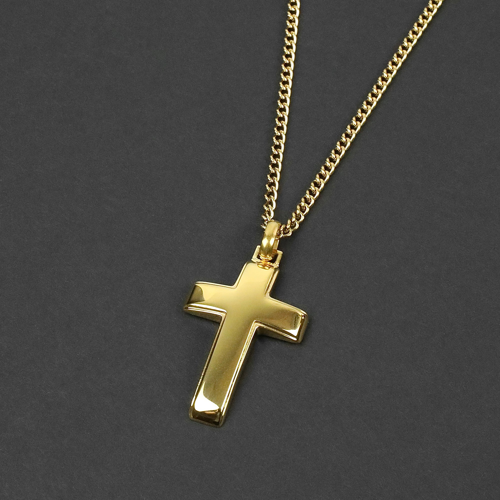 Sleek Cross Necklace - Gold