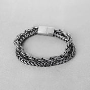 Franco Oval Link Chain Bracelet - Aged Silver 14mm