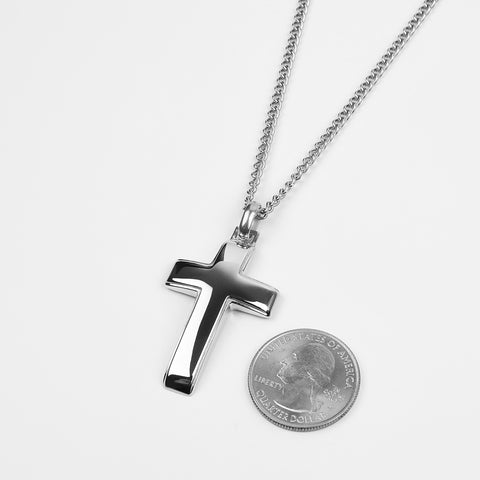 Sleek Cross Necklace - Silver