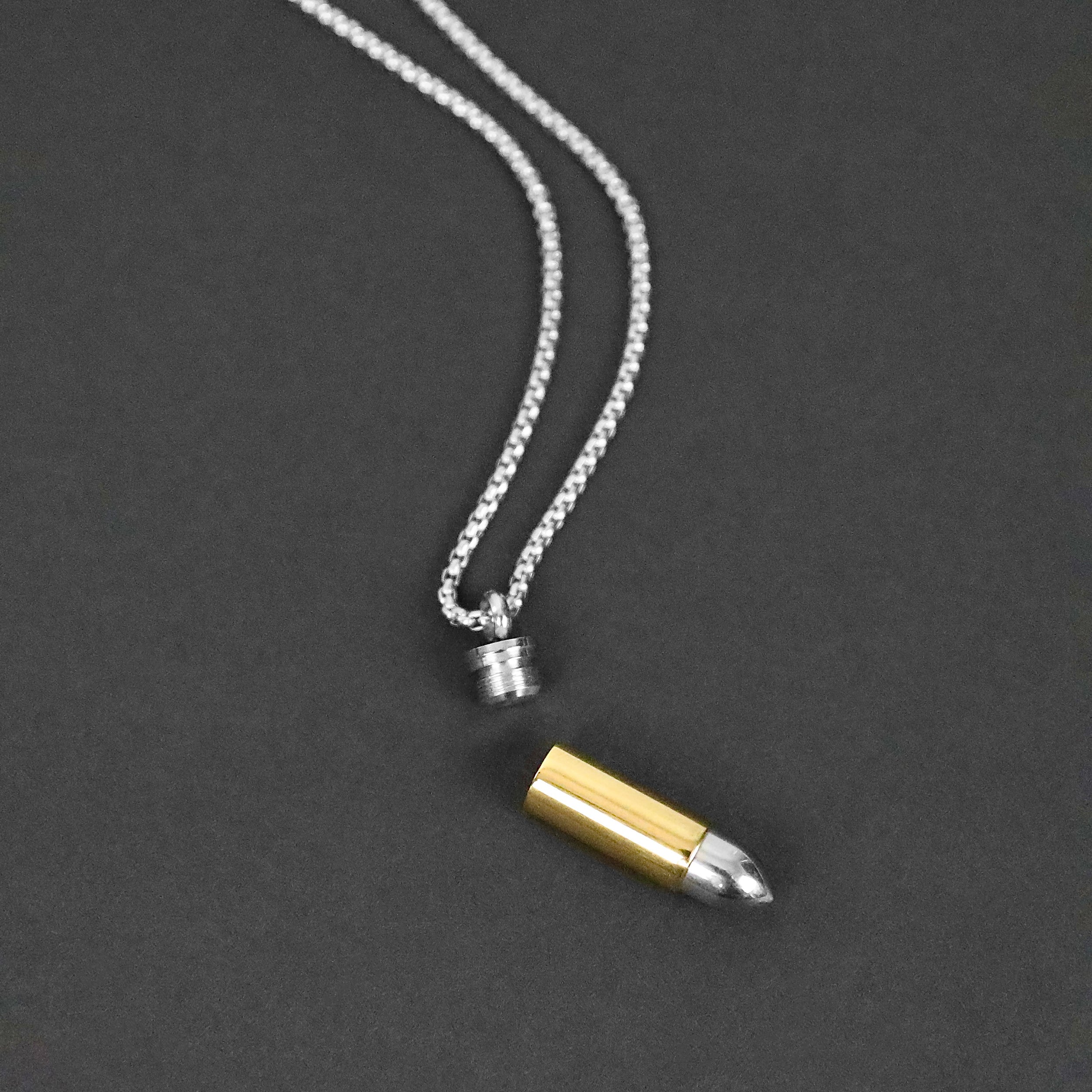 Bullet Capsule Necklace - Silver x Gold