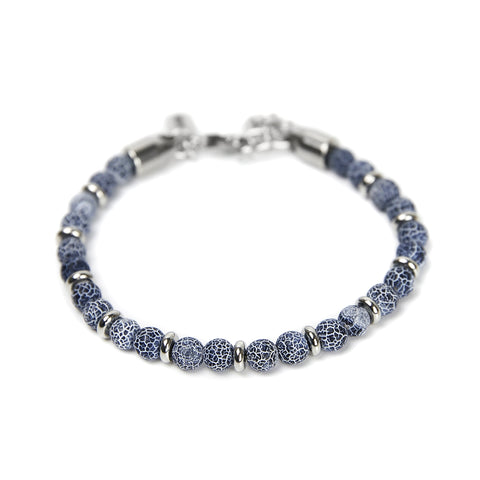 Bead Bracelet - Weathered Agate x Silver