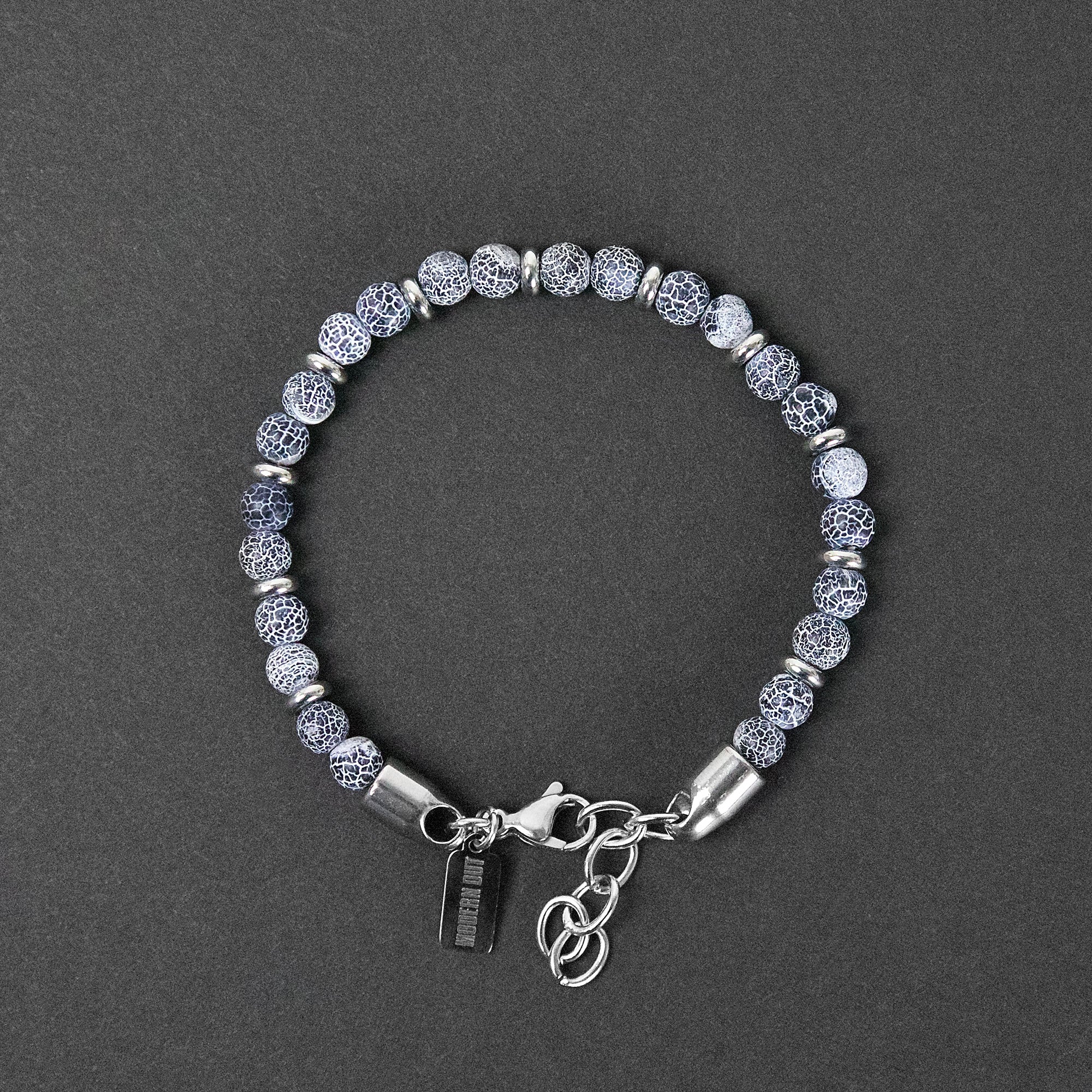 Bead Bracelet - Weathered Agate x Silver