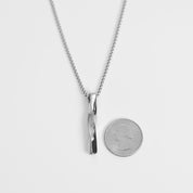 Twisted Bar Necklace - Silver