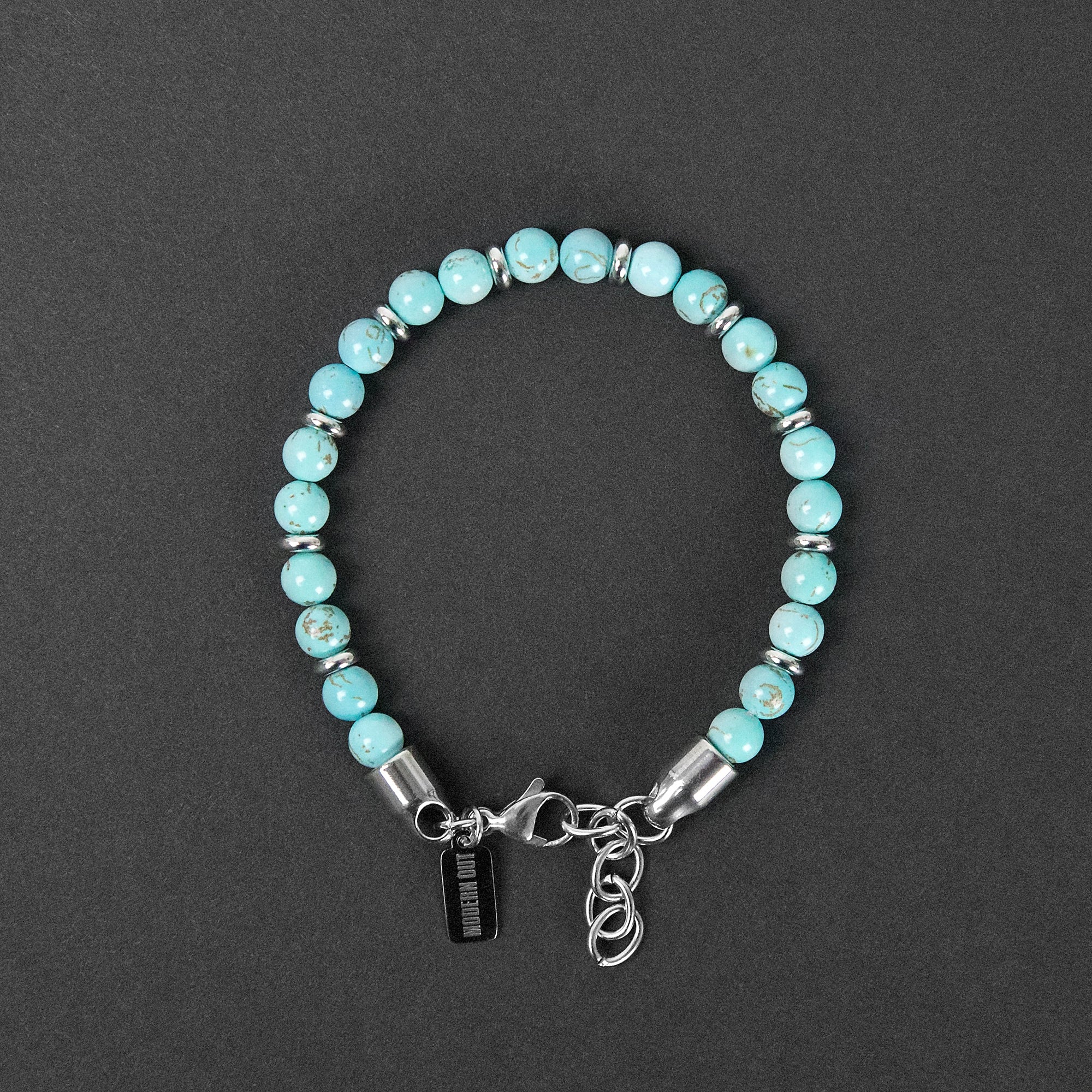 Bead Bracelet - Turquoise x Silver